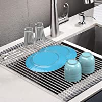 Rainsworth Escurreplatos enrollable- sin BPA- Escurreplatos enrollable multiusos plegable de acero inoxidable para…